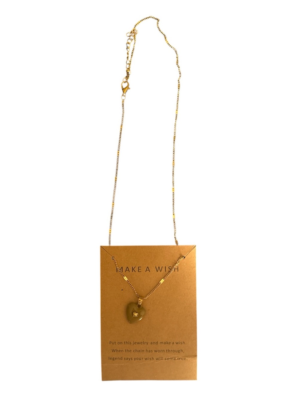 Gold Heart Pendant Necklace -